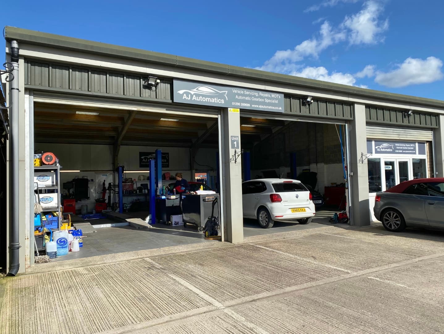 View of the AJ Automatics garage premises